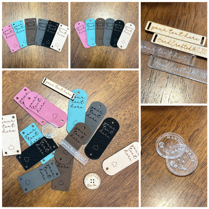Wood and Acrylic Tags for Handmade Items