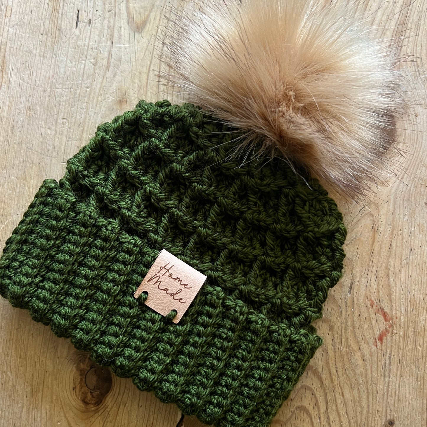 NEWBORN-Forest Green Crochet Beanie