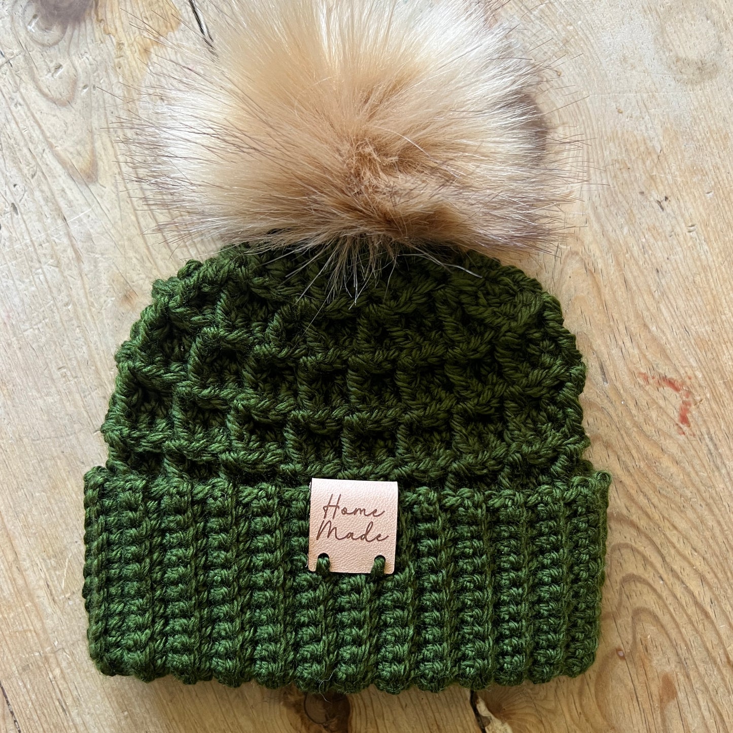 NEWBORN-Forest Green Crochet Beanie