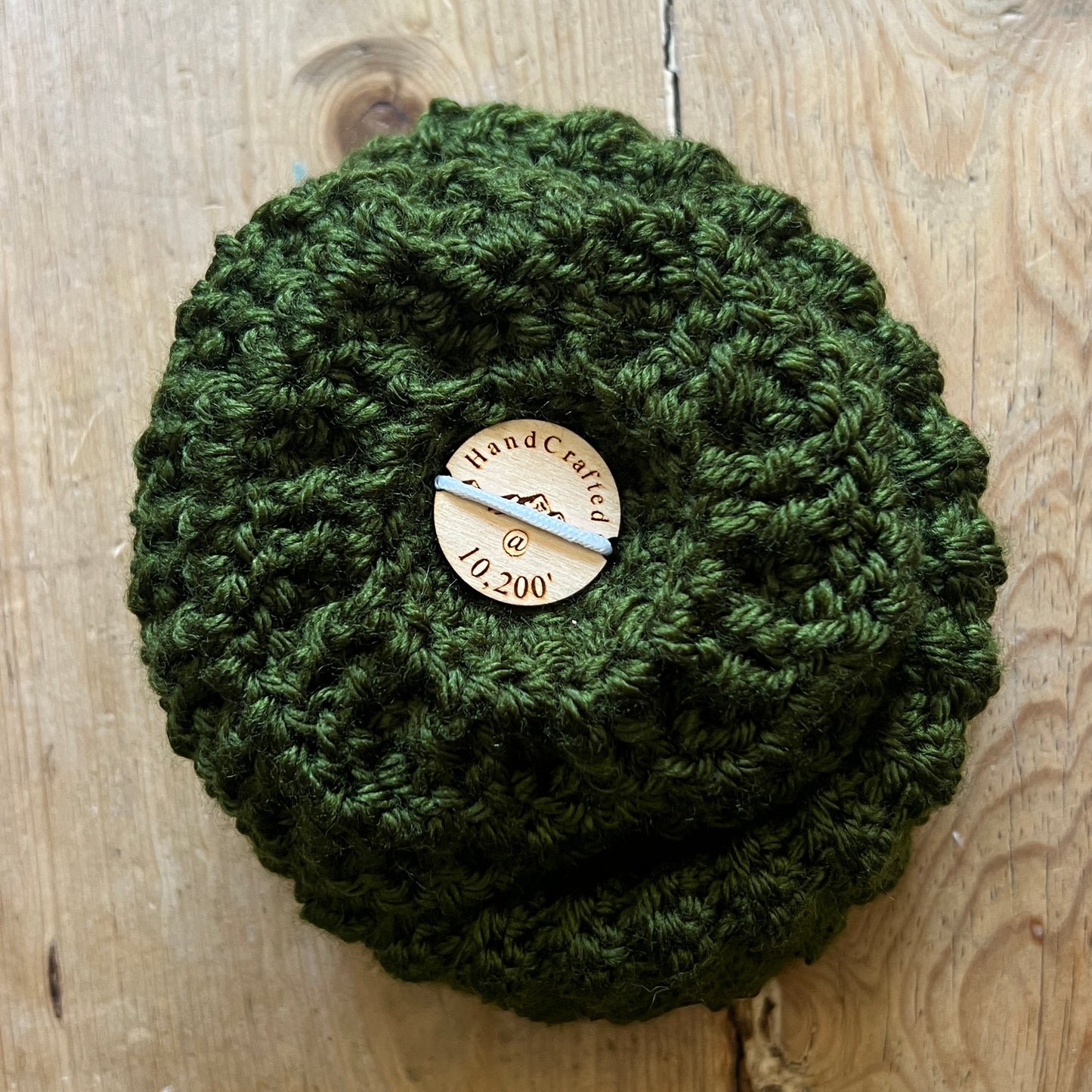 NEWBORN-Forest Green Crochet Beanie