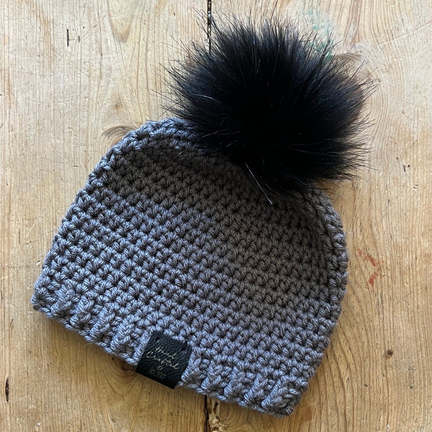 BABY-Dark Grey Crocheted Beanie, Small