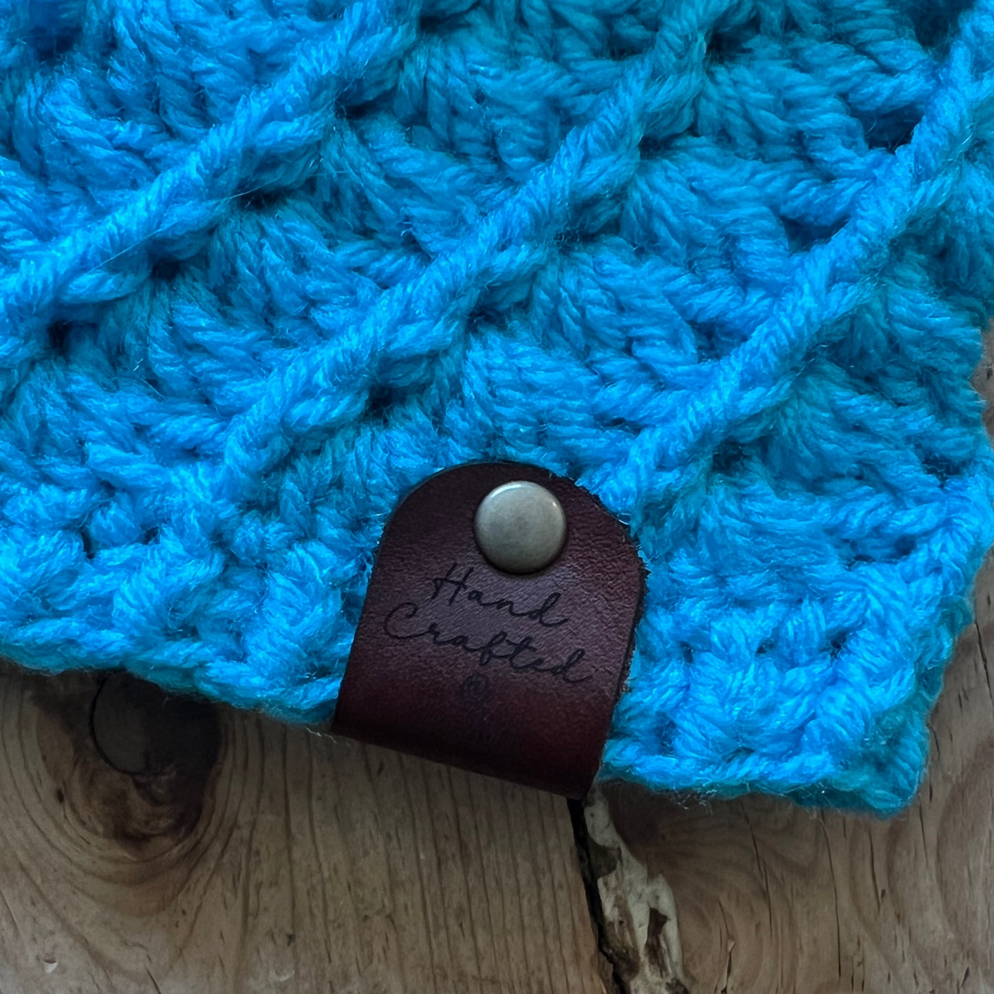 BABY-Turquoise Crocheted Beanie, Small