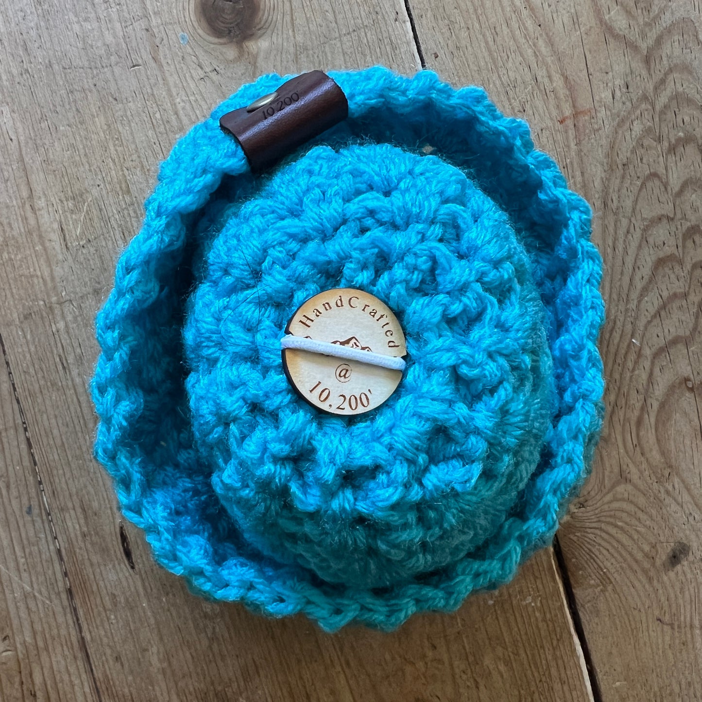 BABY-Turquoise Crocheted Beanie, Small