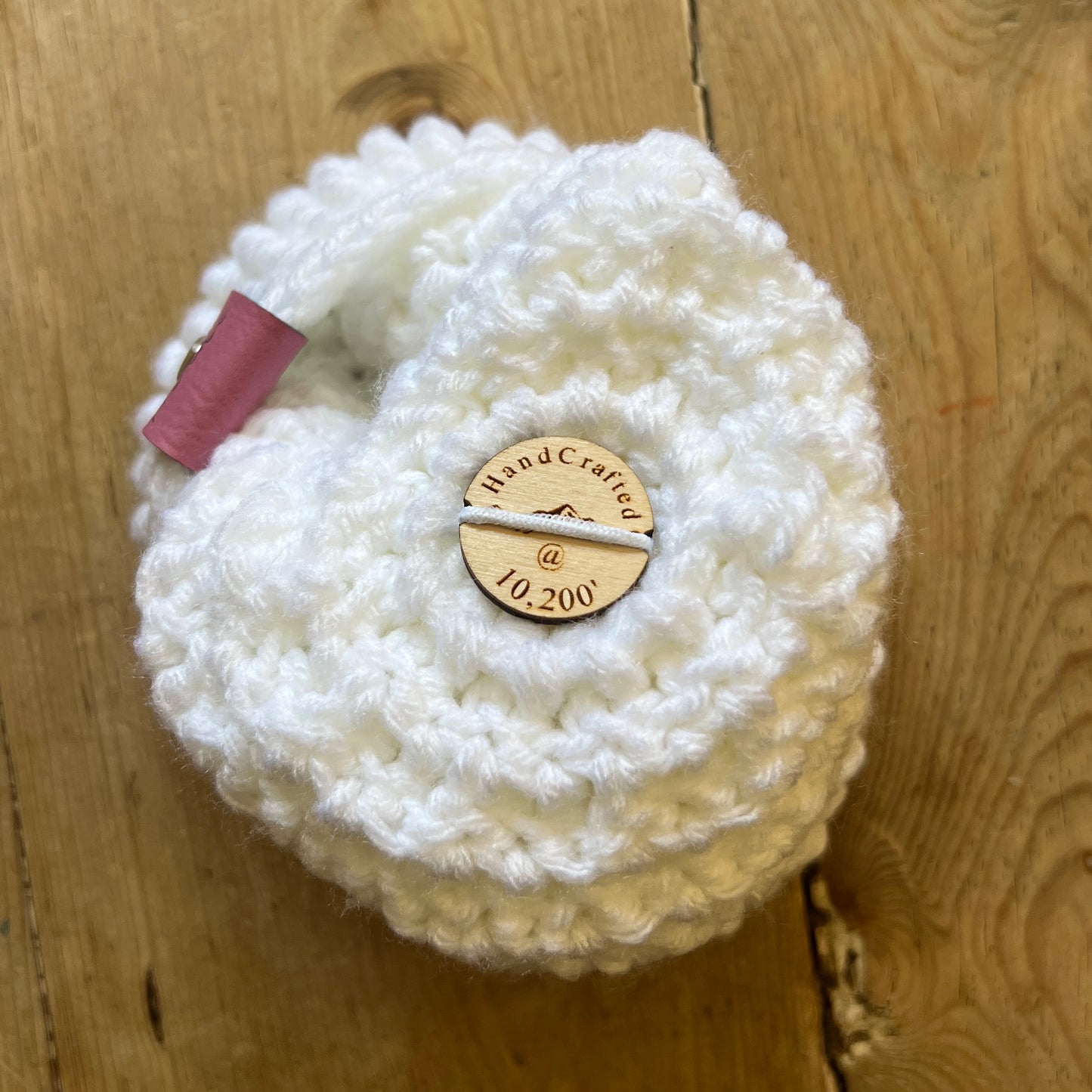 BABY-White Crochet Beanie, Small