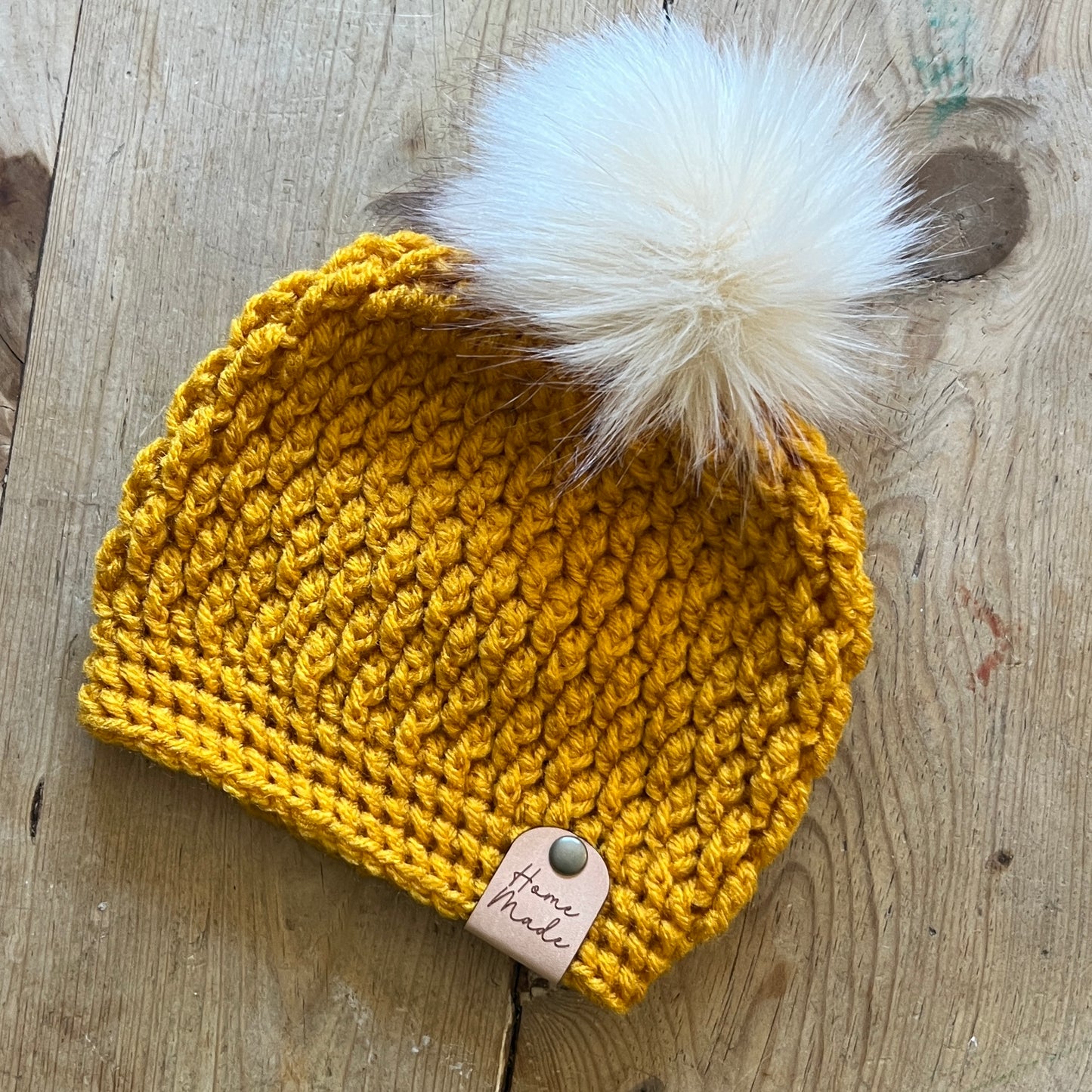 BABY-Golden Crocheted Beanie, Small
