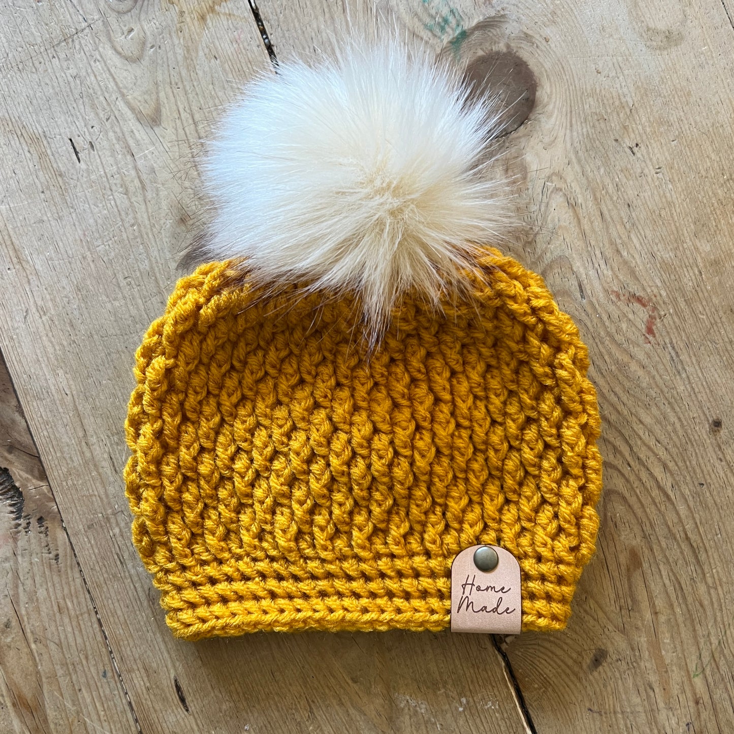 BABY-Golden Crocheted Beanie, Small