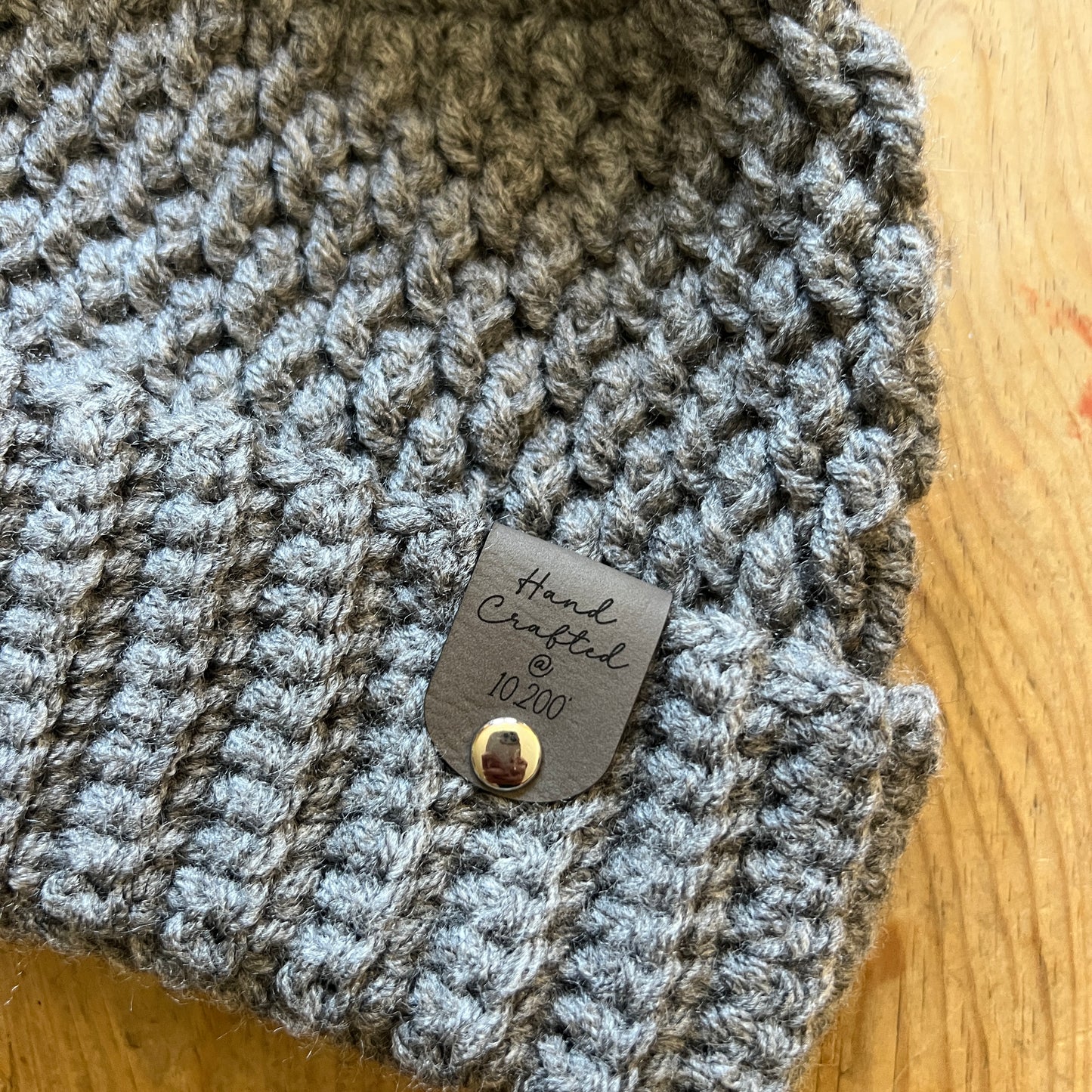 KIDS-Dark Grey Crocheted Beanie, Medium