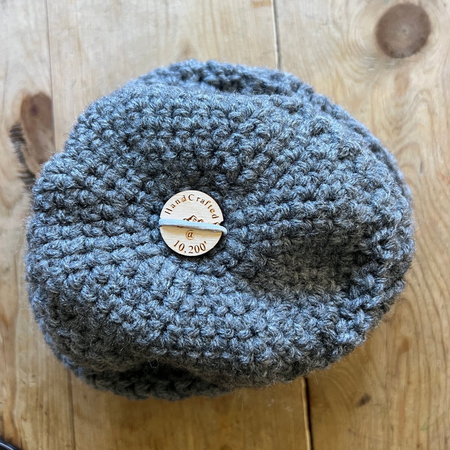 KIDS-Dark Grey Crocheted Beanie, Medium