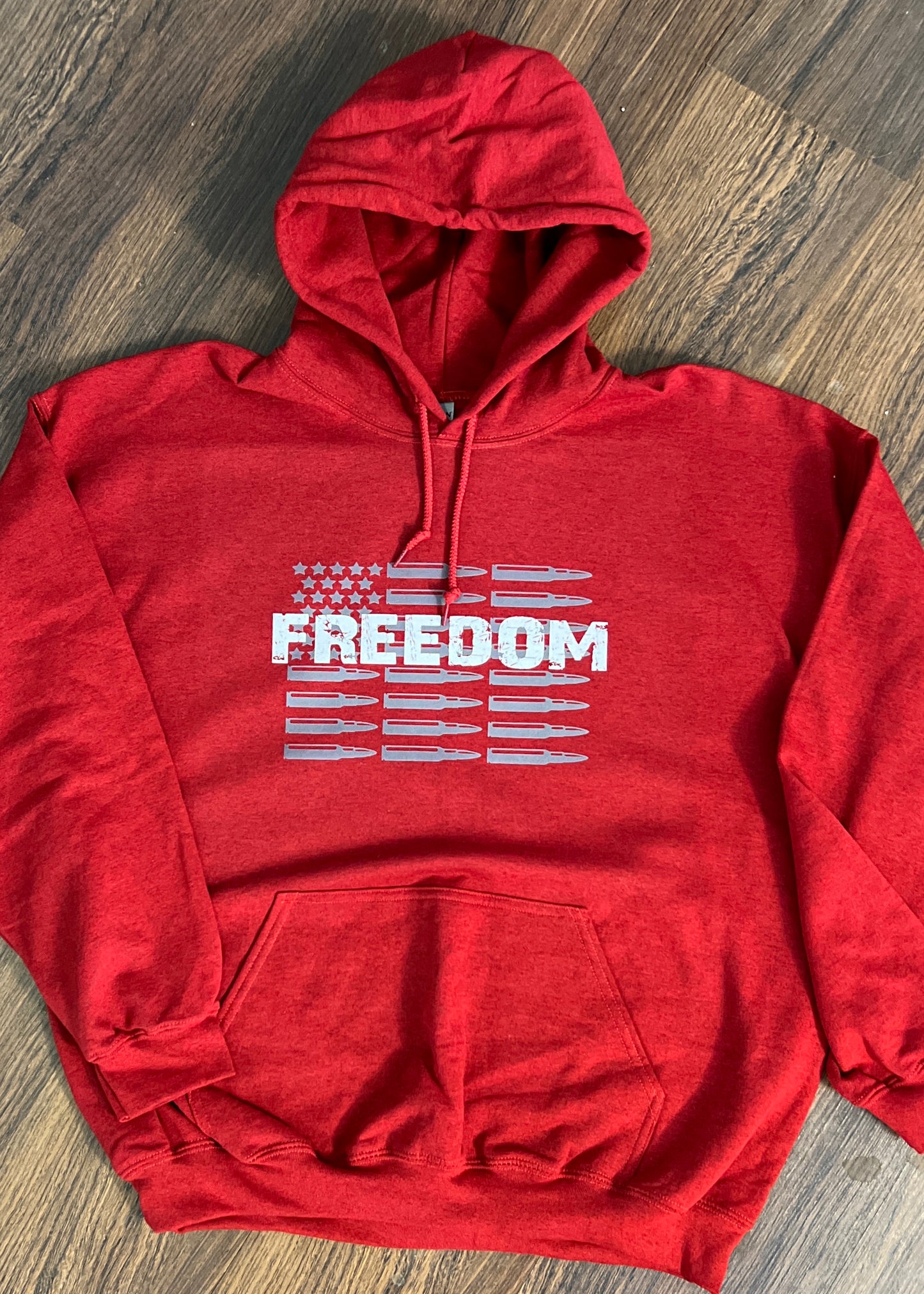 Freedom T-Shirt & Hoodie – Patriotic Apparel with Bold Bullet Flag Design