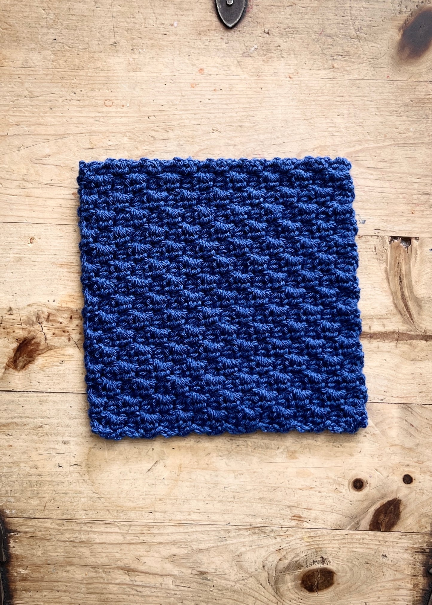 Hand-Crocheted Acrylic Dishcloth/Royal Blue – 8.5"x8.5"