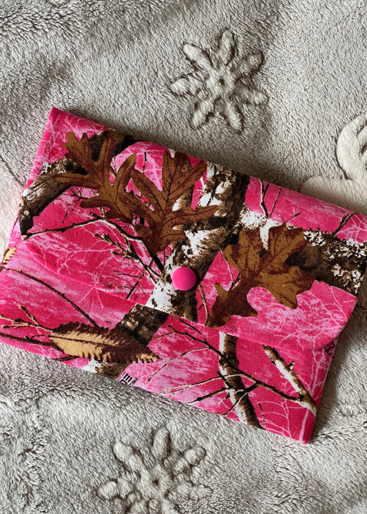 Pink Camo Large Wallet – Handmade Clutch Style Organizer