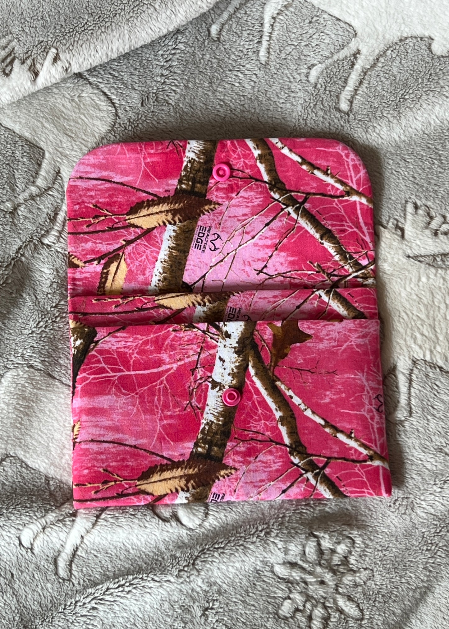 Pink Camo Large Wallet – Handmade Clutch Style Organizer