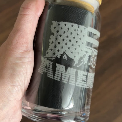 AMERICA - Engraved Glass Can