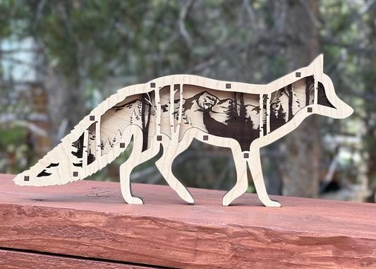 Fox - 3D Wood Art