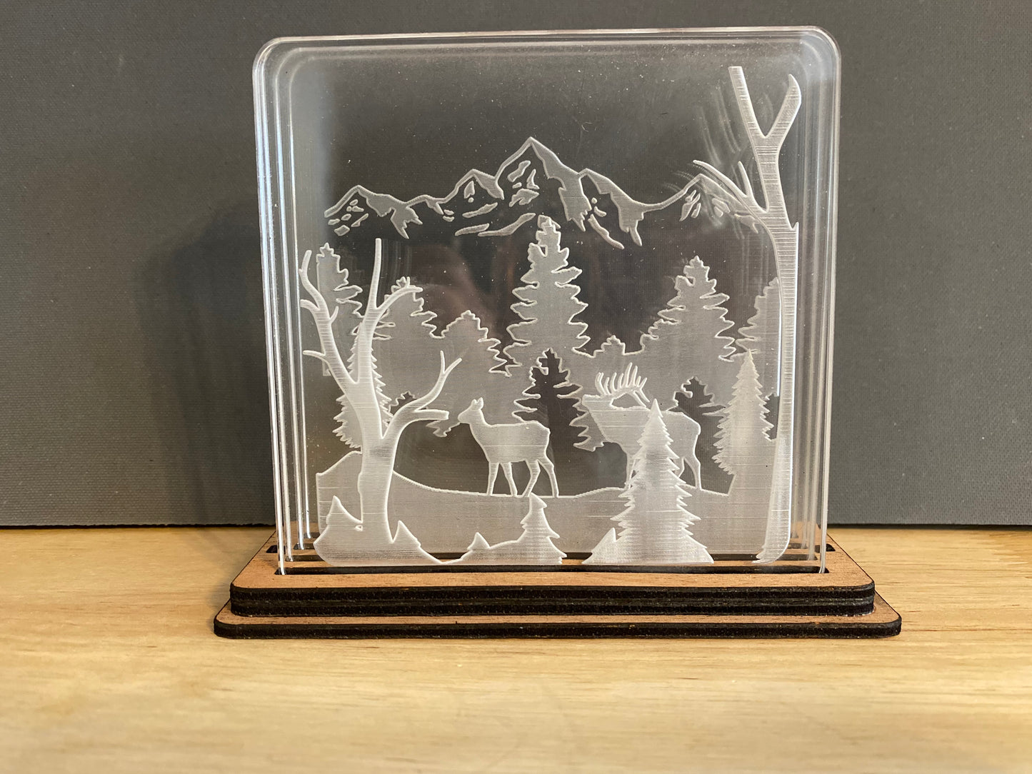Scenic Shadowbox Coaster Set - Elk