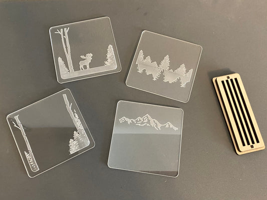 Scenic Shadowbox Coaster Set/Moose-SVG DOWNLOAD