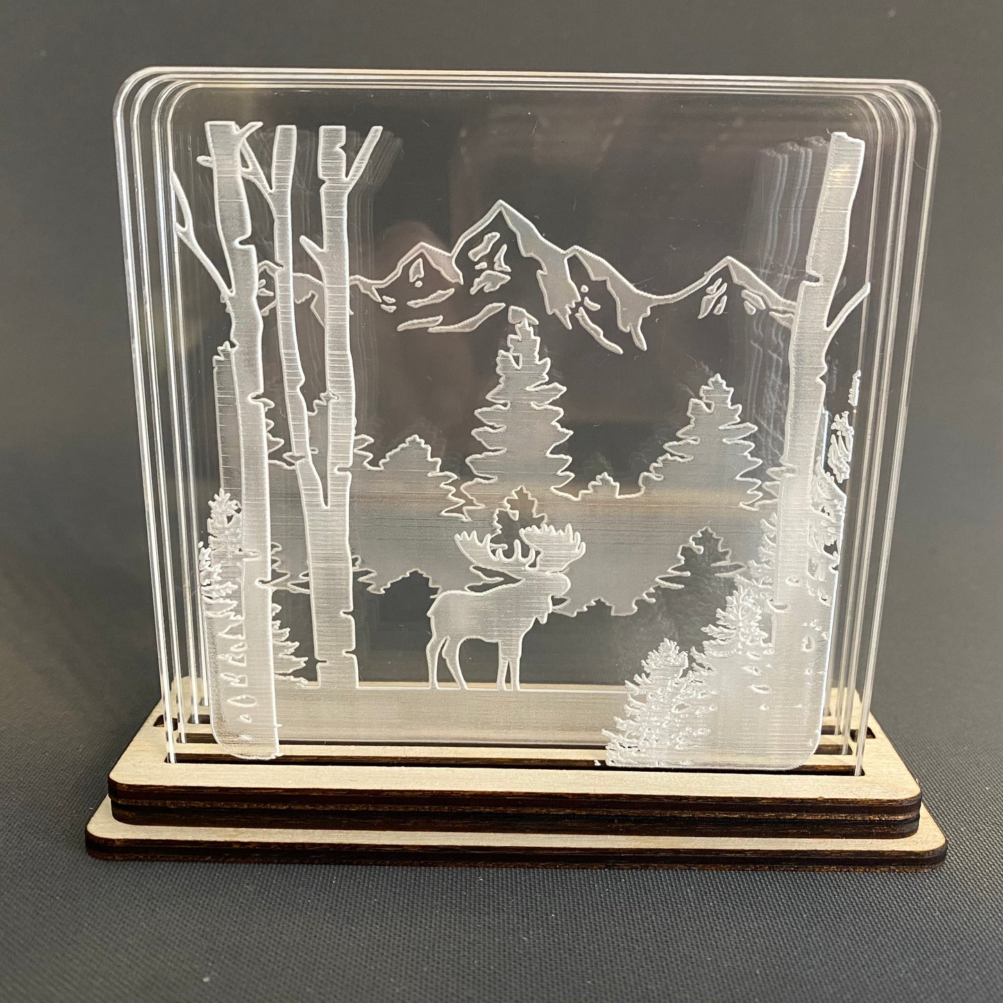 Scenic Shadowbox Coaster Set/Moose-SVG DOWNLOAD