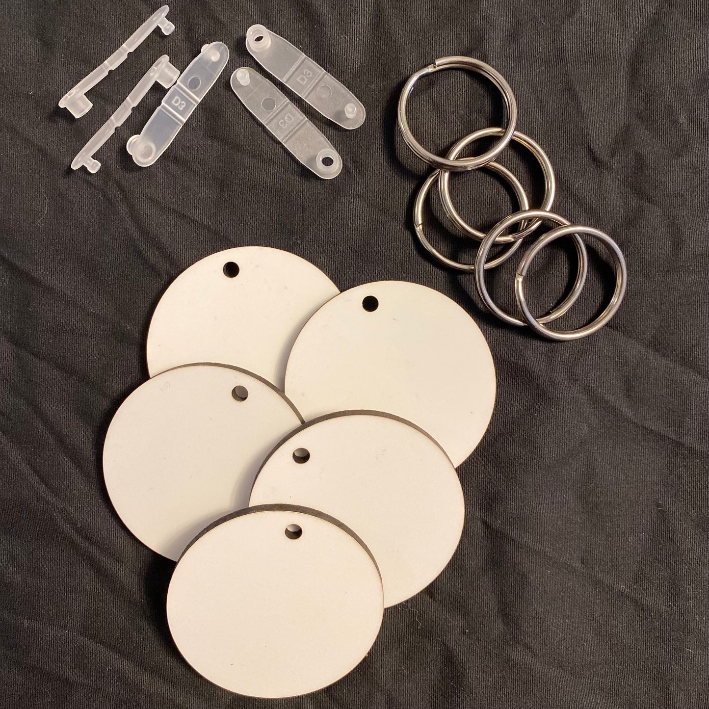 Key chain Pack-CIRCLE, Sublimation BLANK-Unisub Hardwood/One Sided
