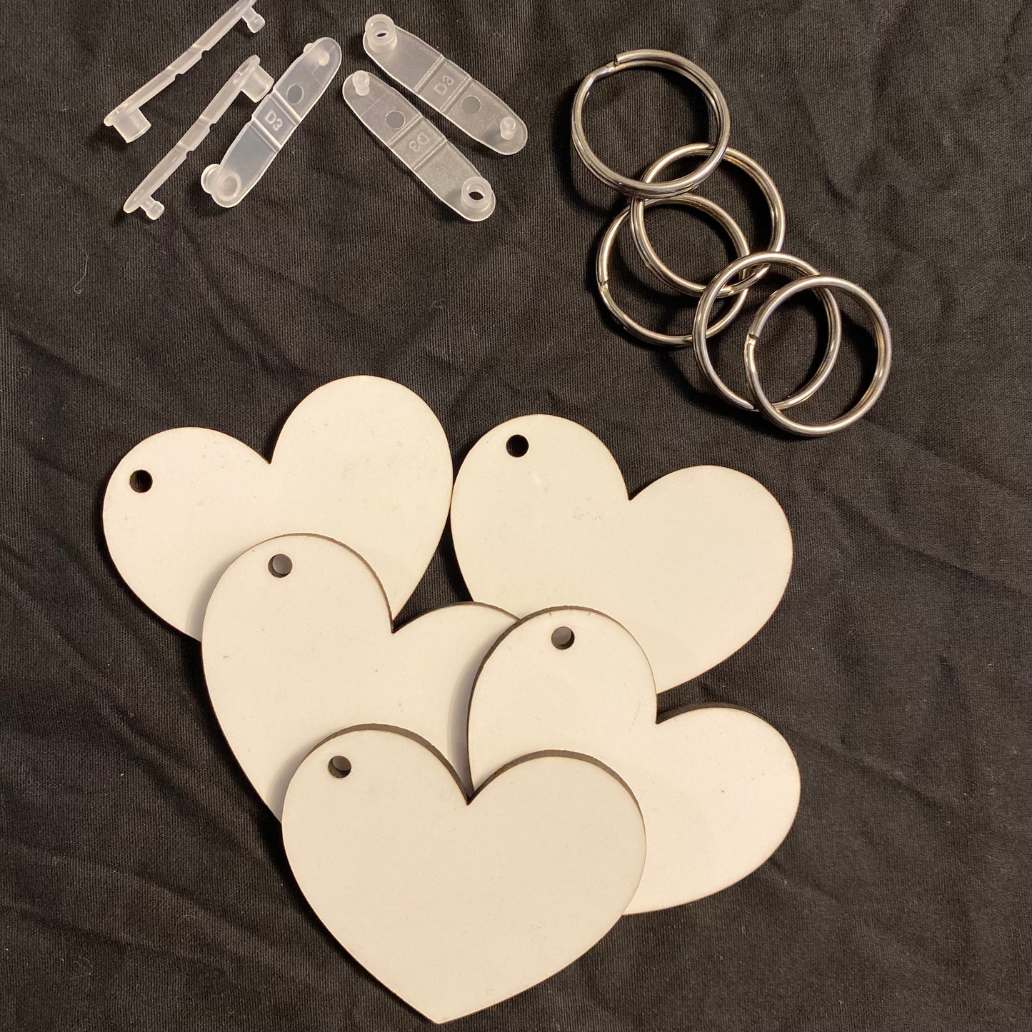 Key chain Pack-HEART, Sublimation BLANK-Unisub Hardwood/One Sided