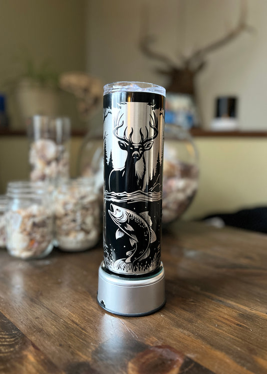 Wilderness Duo – 20oz Laser Engraved Skinny Tumbler