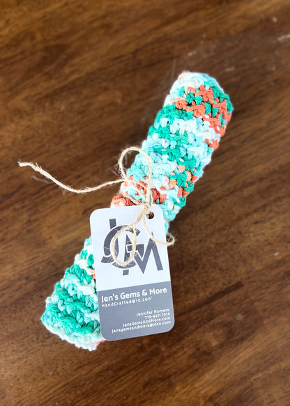 Hand-Crocheted Cotton Dishcloth – 8.5"x8.5" (Color=Ahoy Ombre)