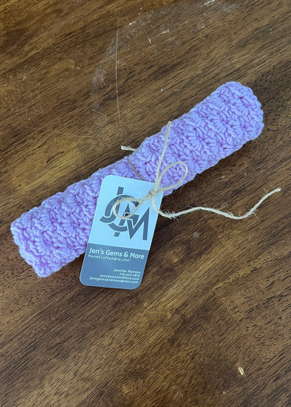 Hand-Crocheted Washcloth/Light Purple – Soft Cotton/Acrylic Blend – 10.5"x8"