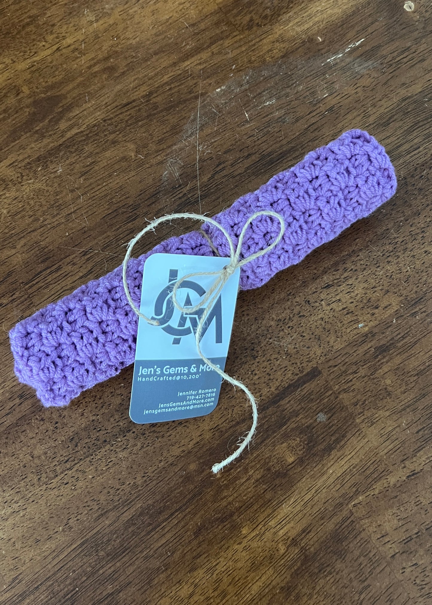 Hand-Crocheted Washcloth/Purple – Soft Cotton/Acrylic Blend – 10.5"x8"