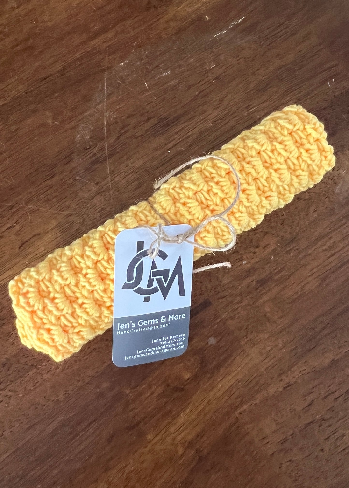 Hand-Crocheted Washcloth/Yellow – Soft Cotton/Acrylic Blend – 10.5"x8"