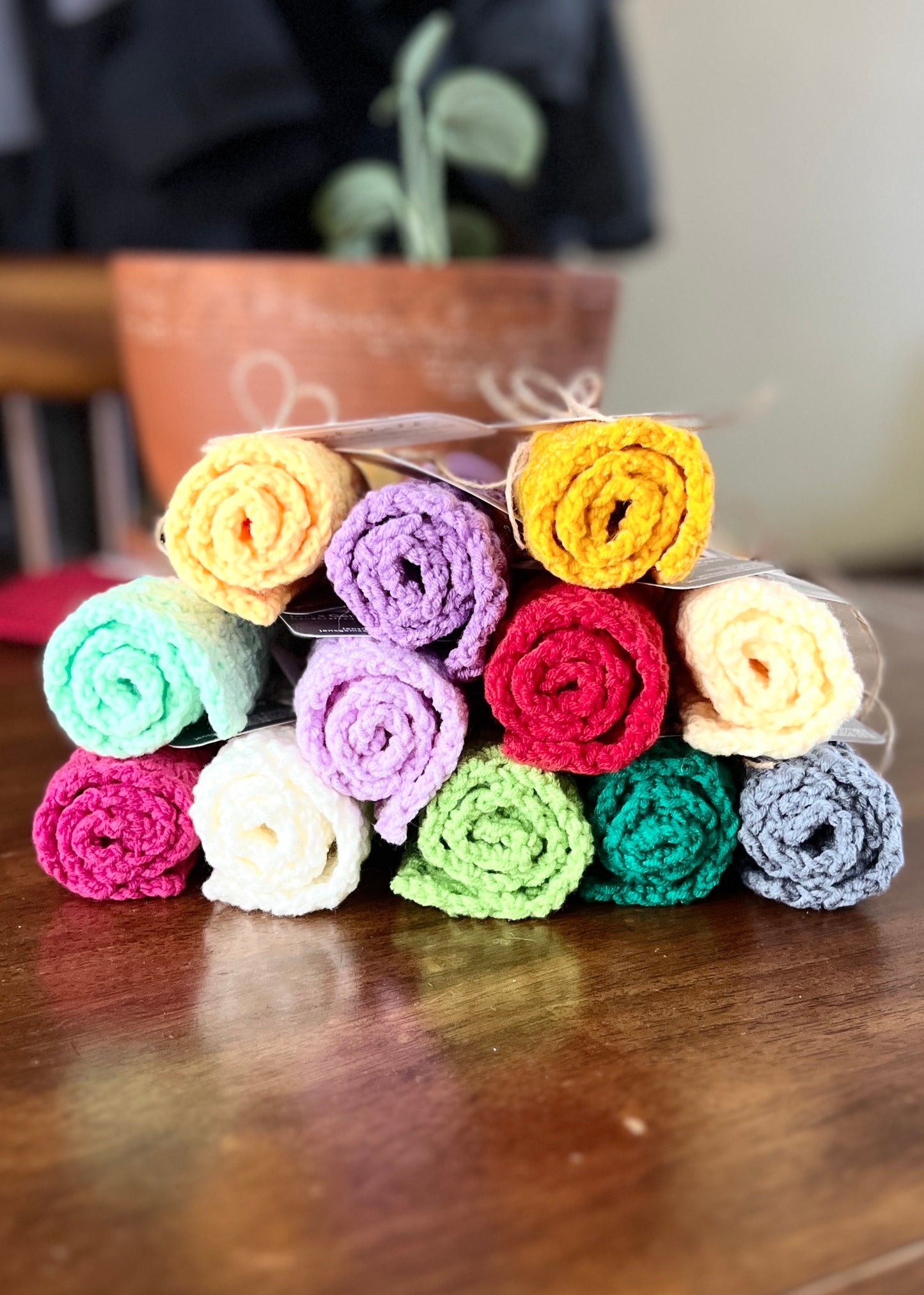 Hand-Crocheted Washcloth/Light Purple – Soft Cotton/Acrylic Blend – 10.5"x8"