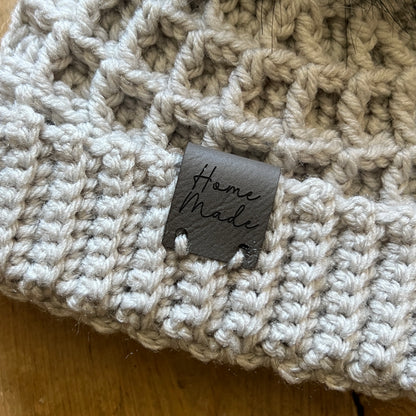 BABY-Light Grey Crocheted Beanie, Small