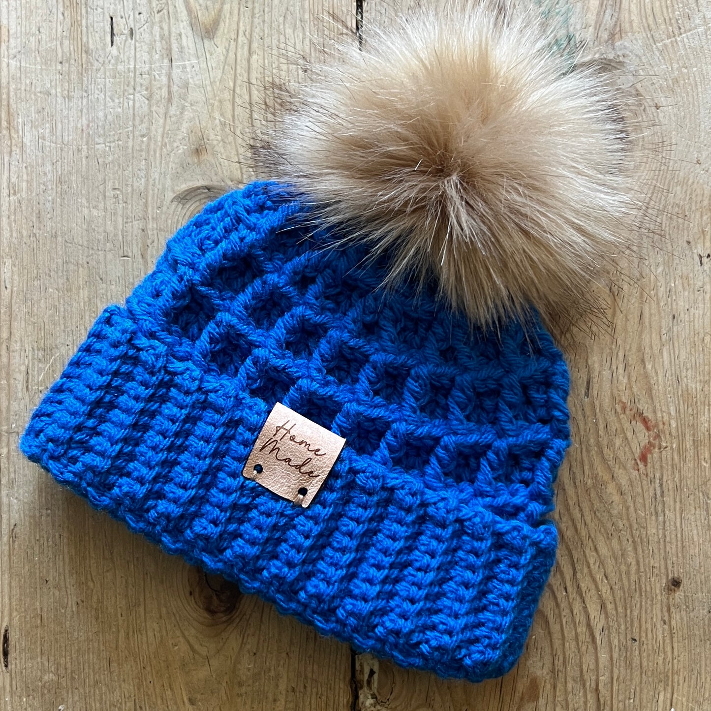 BABY-Royal Blue Crocheted Beanie, Small