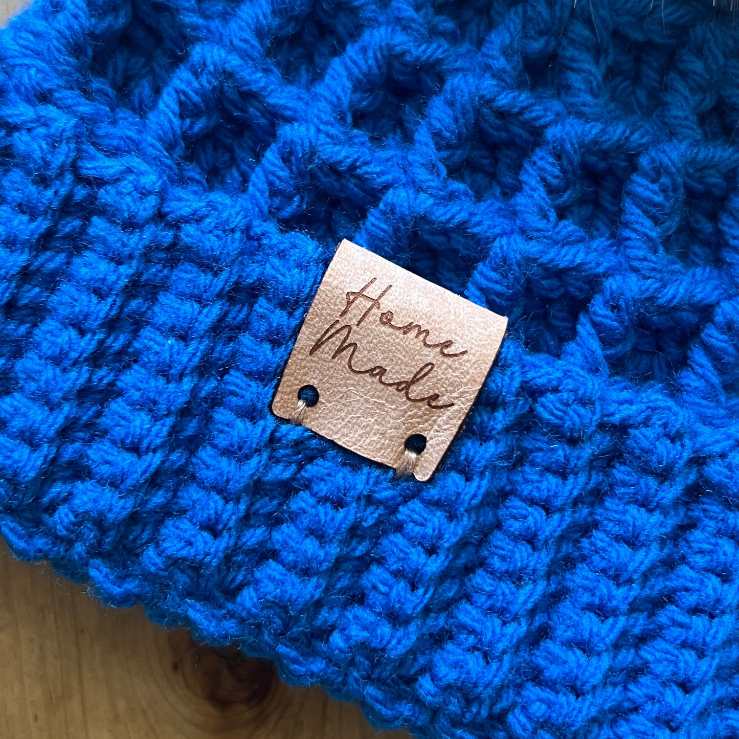 BABY-Royal Blue Crocheted Beanie, Small