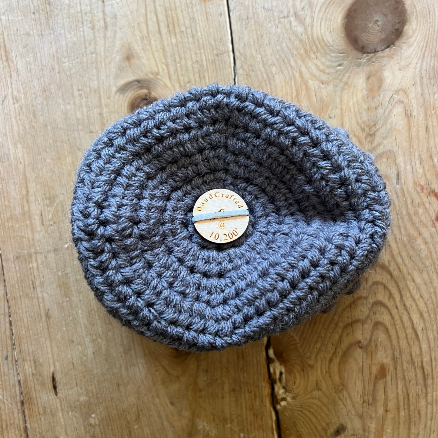 BABY-Dark Grey Crocheted Beanie, Small
