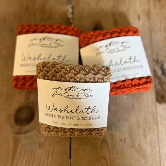 Hand Crocheted Cotton/Acrylic Blend Washcloth
