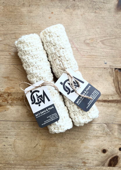 Hand-Crocheted Acrylic Dishcloth/Cream – 8.5"x8.5"