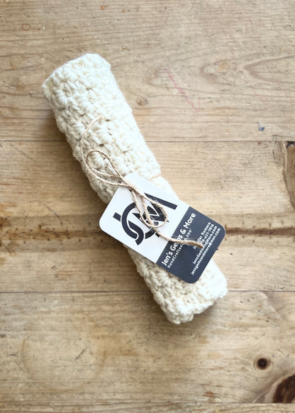 Hand-Crocheted Acrylic Dishcloth/Cream – 8.5"x8.5"