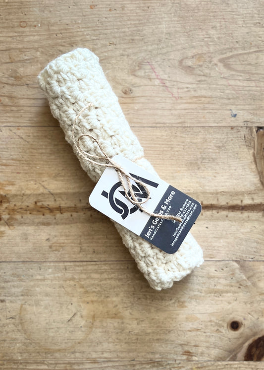 Hand-Crocheted Acrylic Dishcloth/Cream – 8.5"x8.5"