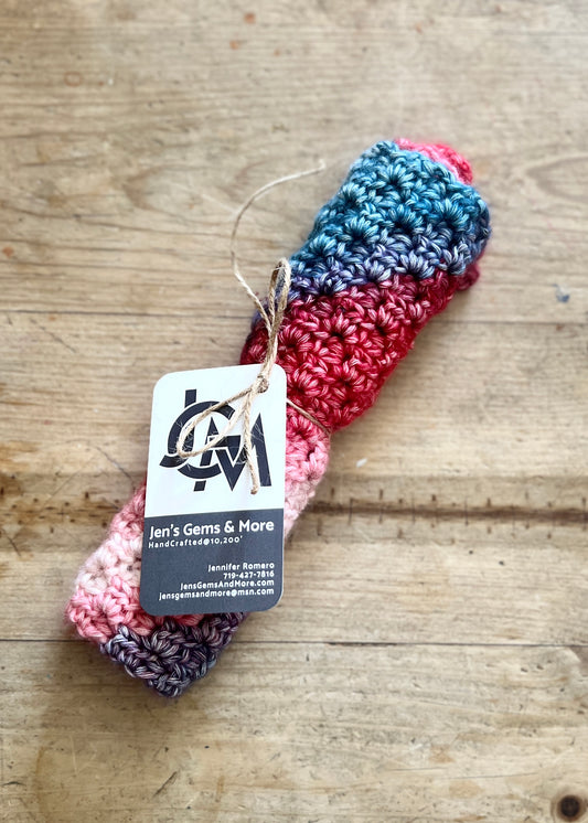 Hand-Crocheted Washcloth/Fairyland Ombre – Soft Cotton/Acrylic Blend – 10.5"x8"