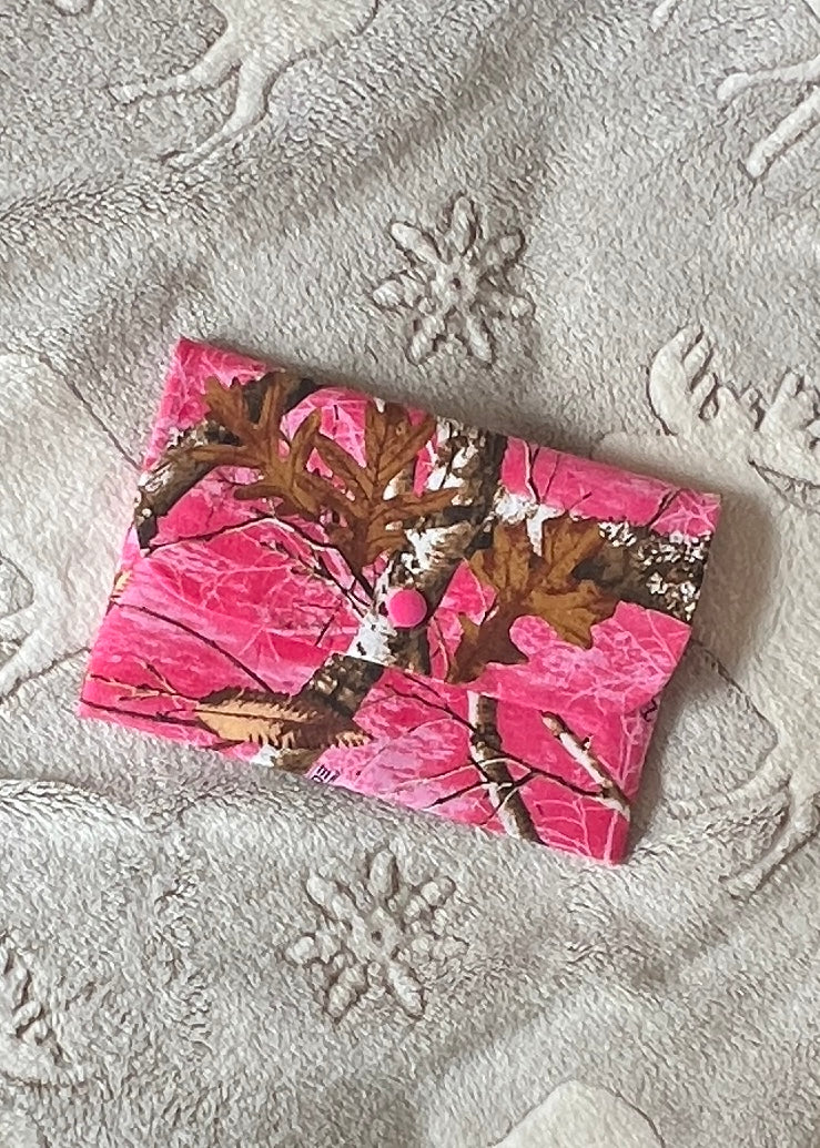 Pink Camo Large Wallet – Handmade Clutch Style Organizer
