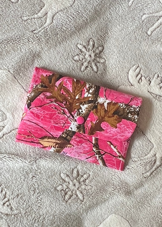 Pink Camo Large Wallet – Handmade Clutch Style Organizer