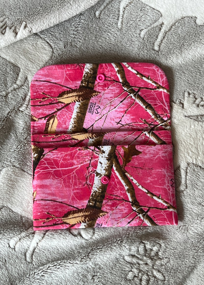 Pink Camo Large Wallet – Handmade Clutch Style Organizer