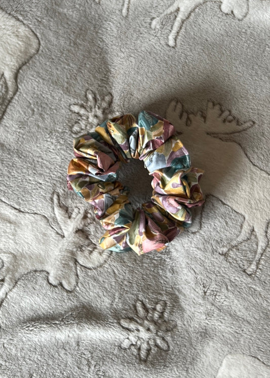 Pastel Floral Scrunchie – Handmade Spring Hair Accessory