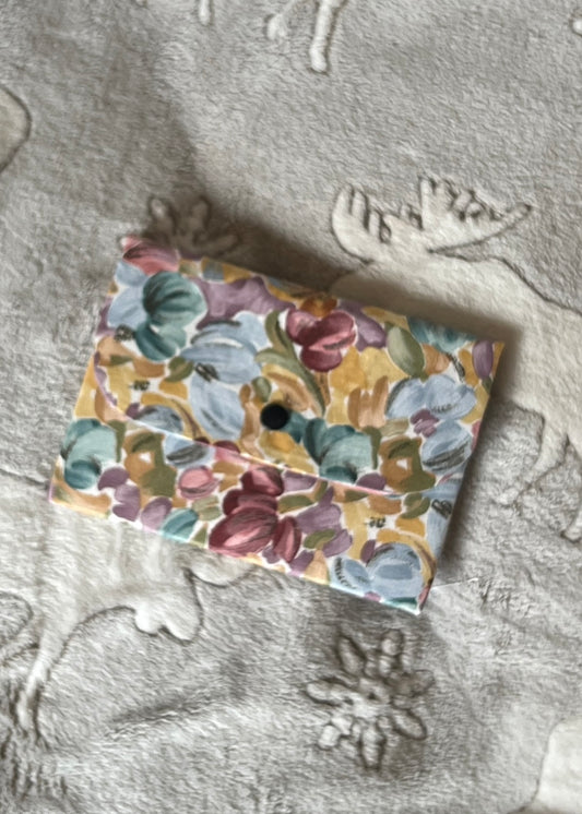 Pastel Floral Large Wallet – Spring Garden Clutch Organizer