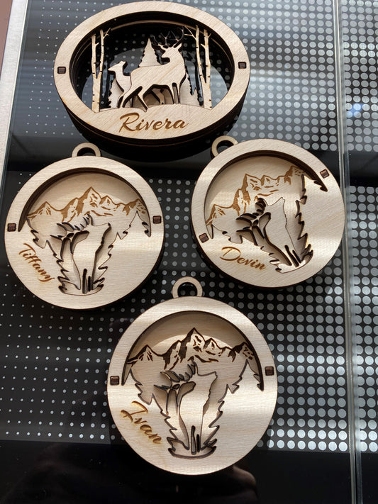 Personalized-Christmas Ornament- 3D Wood